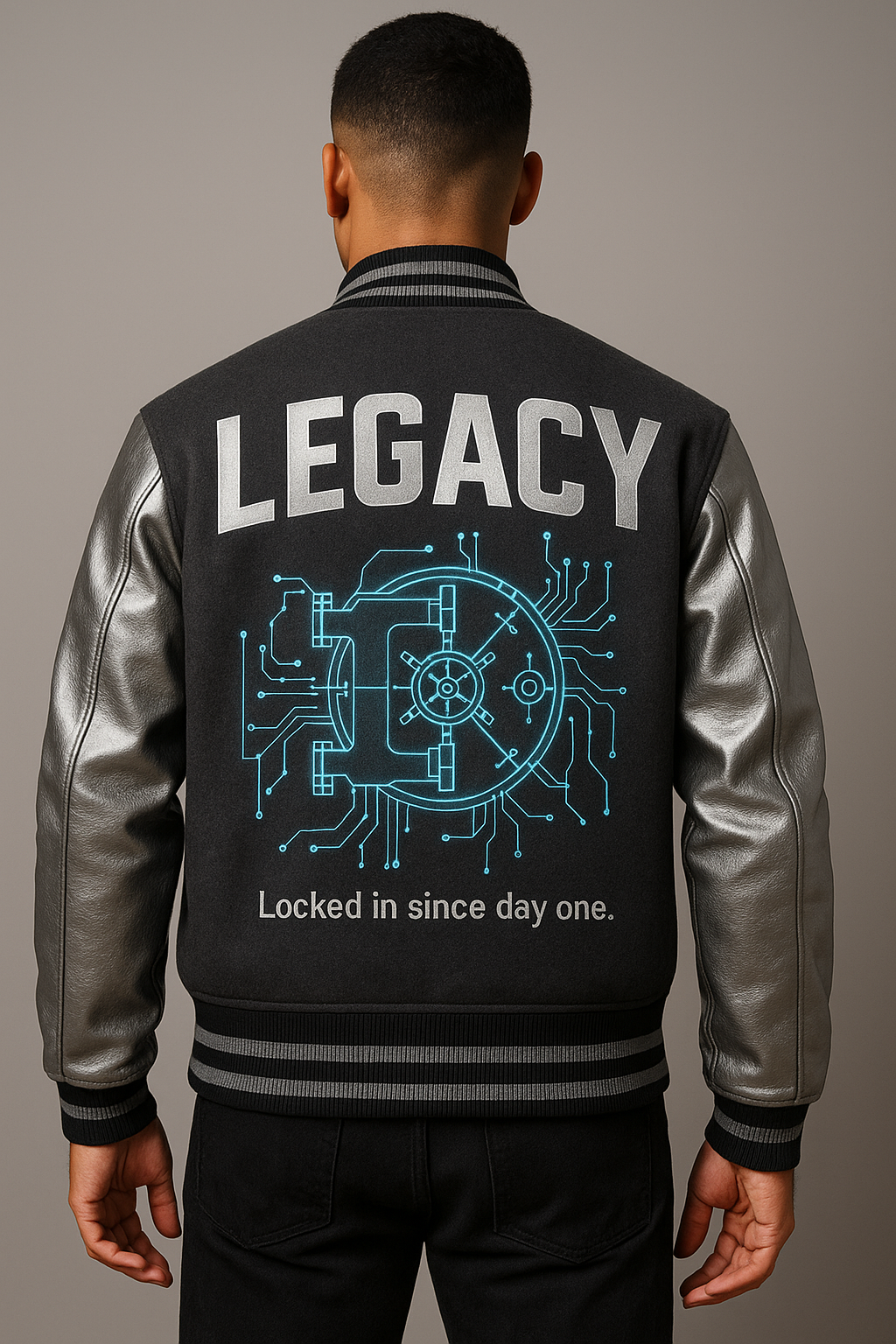 (A)  Legacy Mode Varsity Jacket